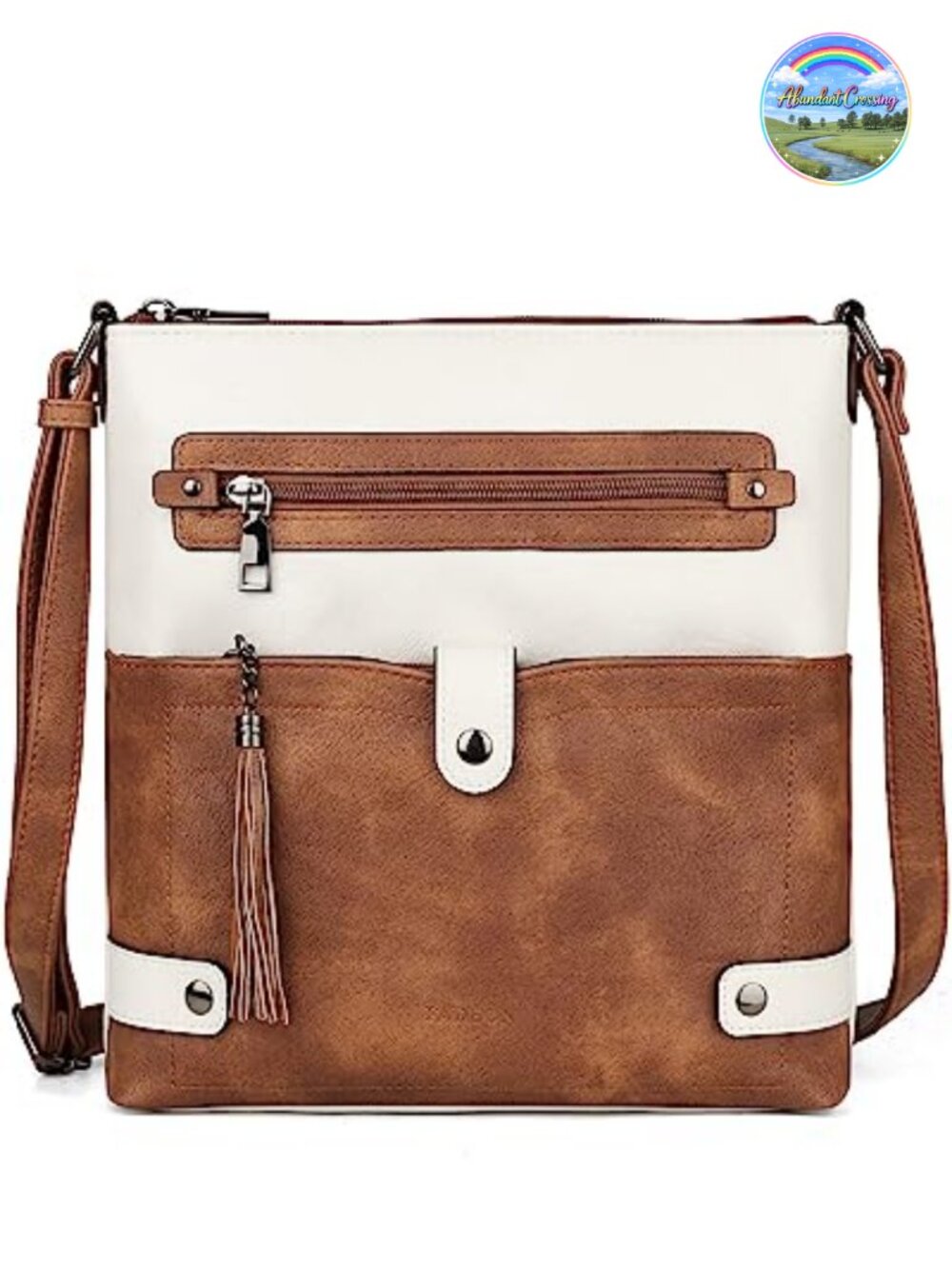 Women's Faux Leather Crossbody Bag Waterproof Multi Pocket Purse
